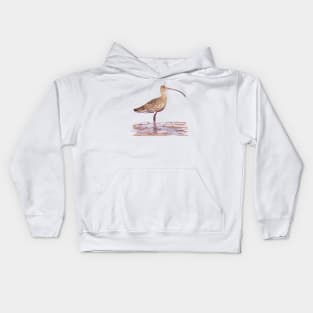 Far-eastern Curlew painting Kids Hoodie